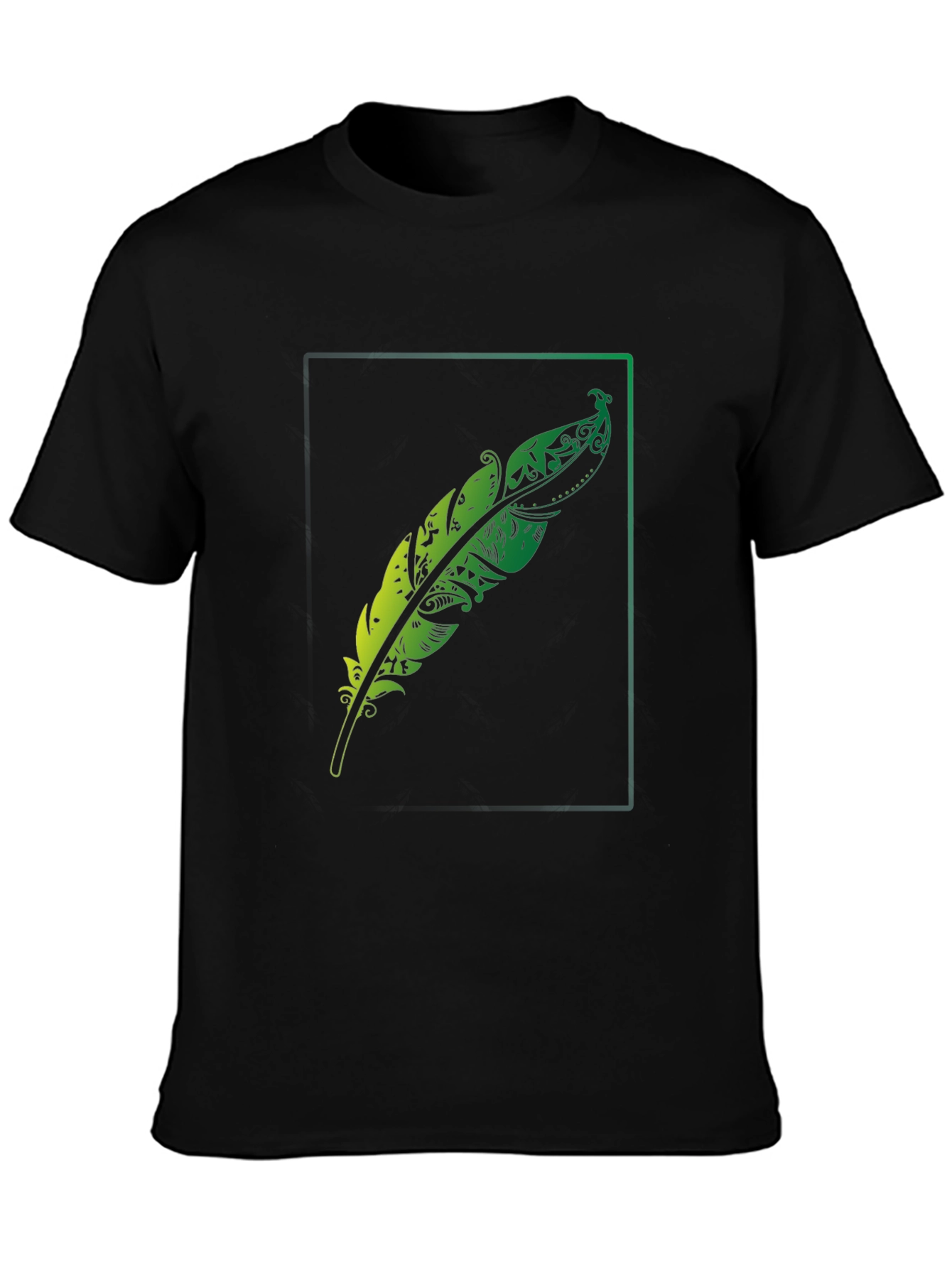 Mens Feather Graphic Black T-Shirt