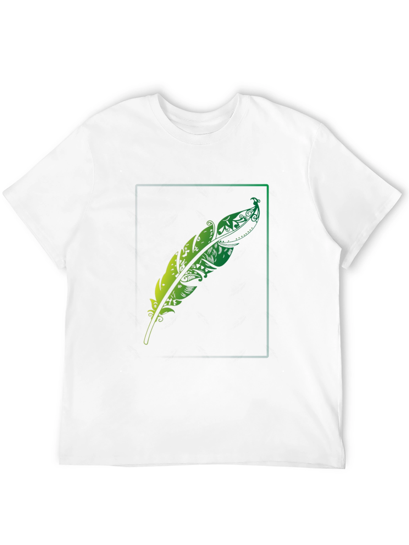 Mens Feather Graphic Black T-Shirt