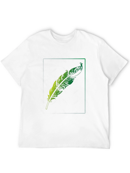 Mens Feather Graphic Black T-Shirt