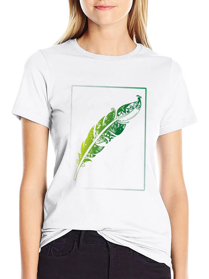 Mens Feather Graphic Black T-Shirt