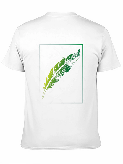 Mens Feather Graphic Black T-Shirt