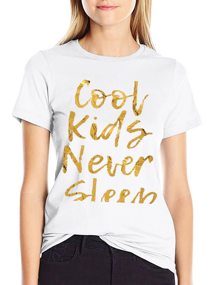 Cool Kids Never Sleep Graphic Tee - Black