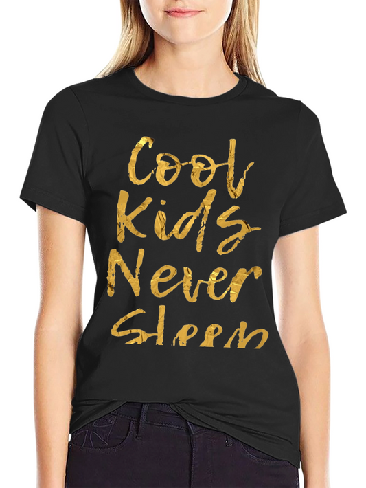 Cool Kids Never Sleep Graphic Tee - Black