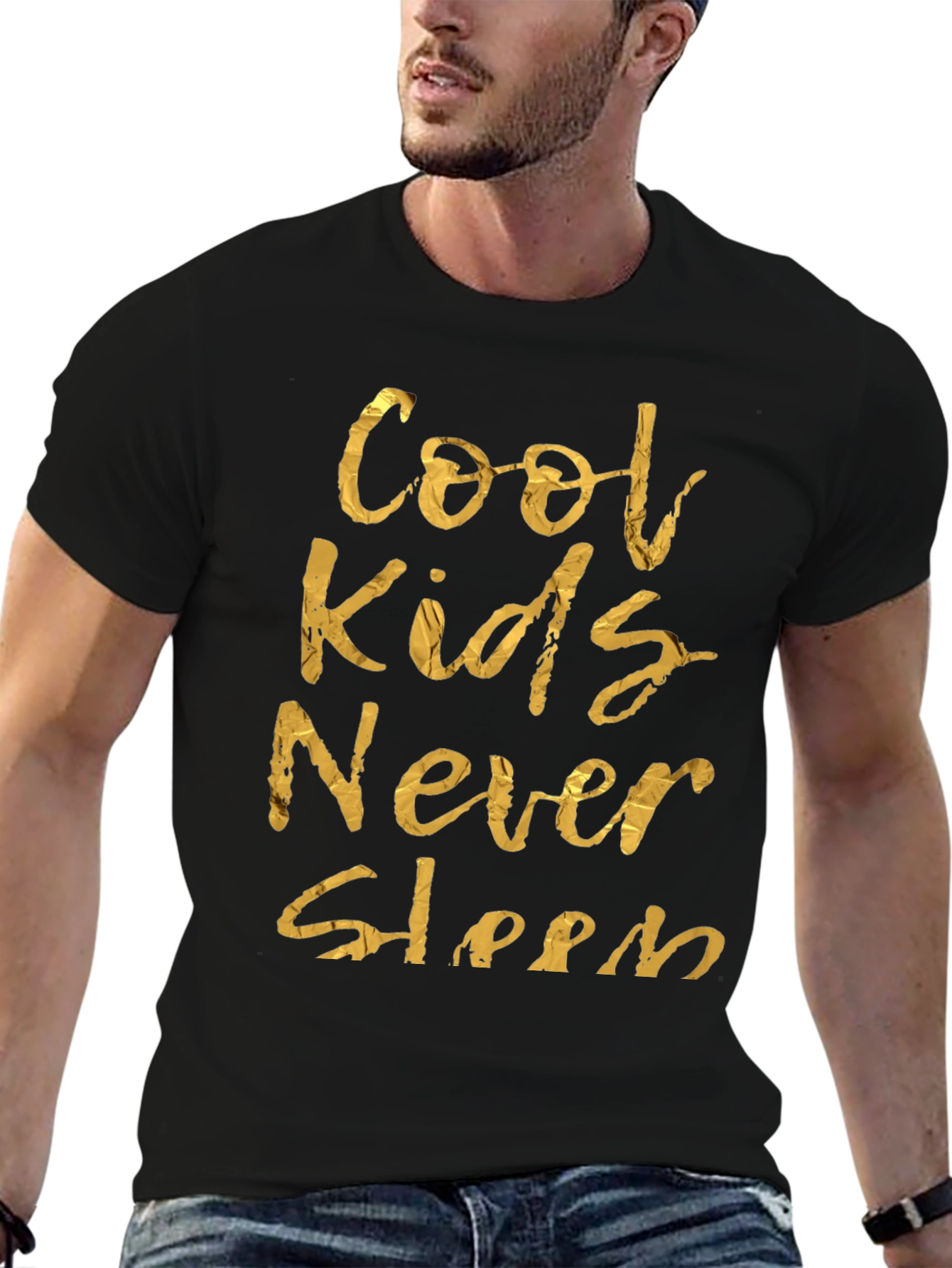 Cool Kids Never Sleep Graphic Tee - Black