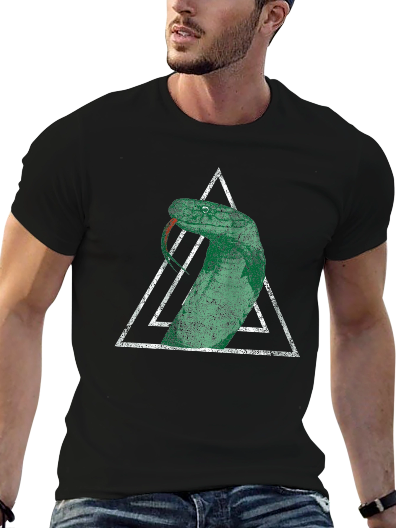 Snake Triangle Graphic T-Shirt