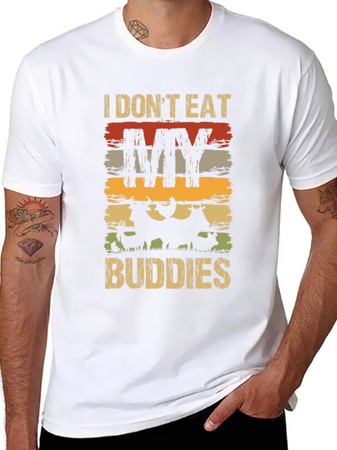 Vegan T-Shirt - I Dont Eat My Buddies