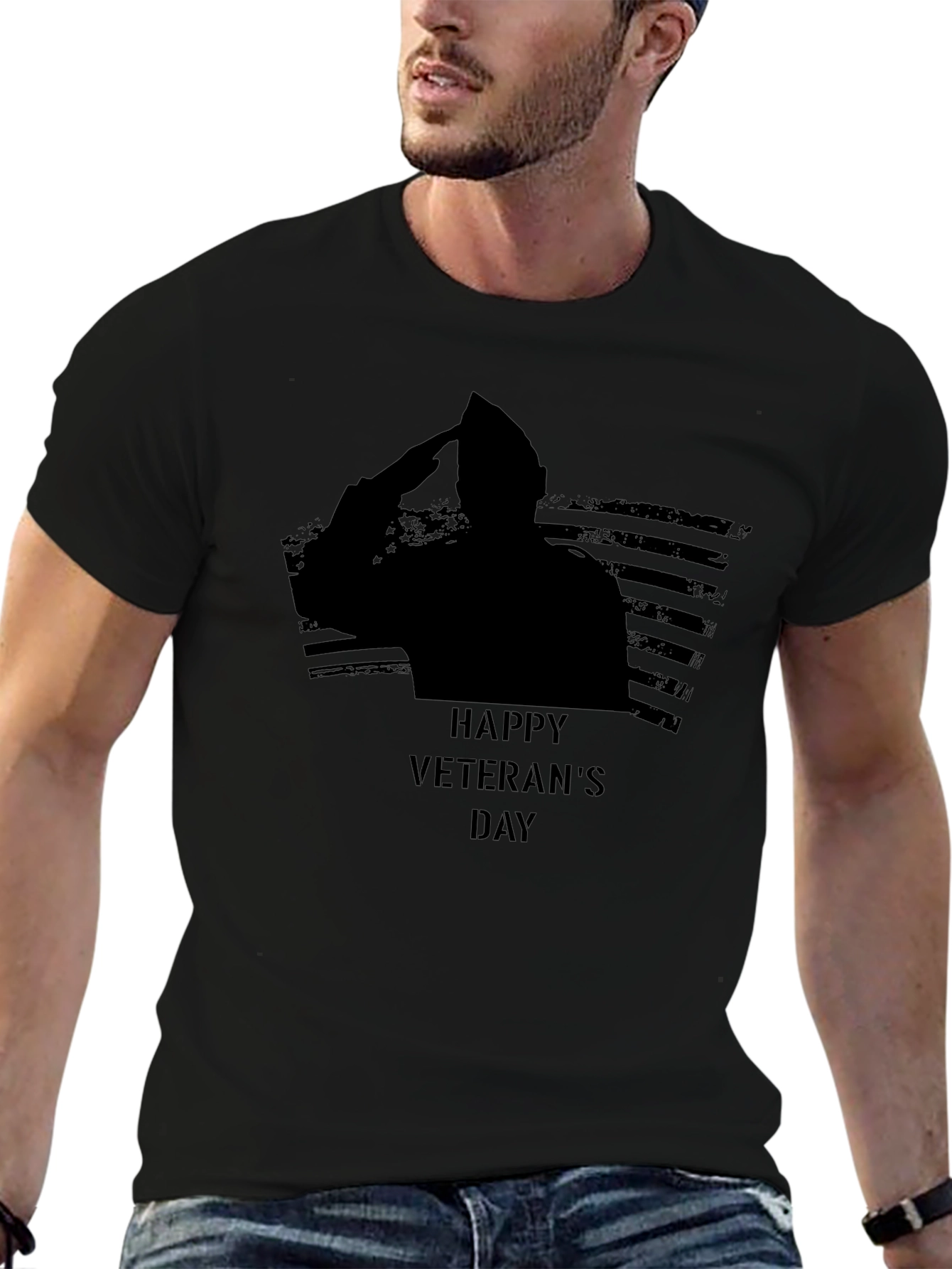 Happy Veterans Day Black T-Shirt