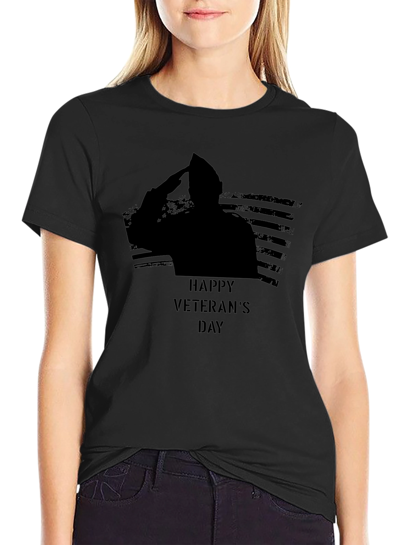 Happy Veterans Day Black T-Shirt