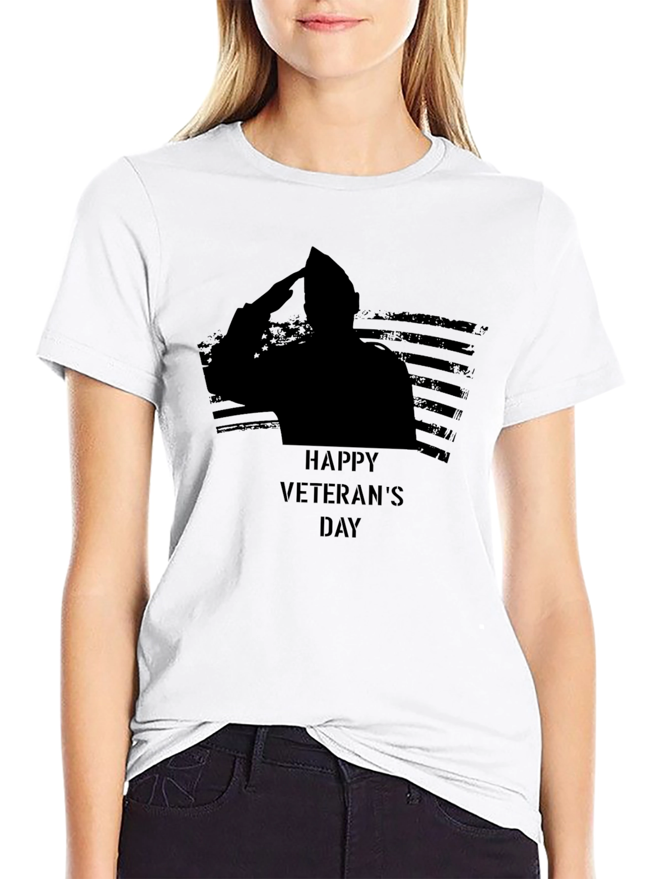 Happy Veterans Day Black T-Shirt