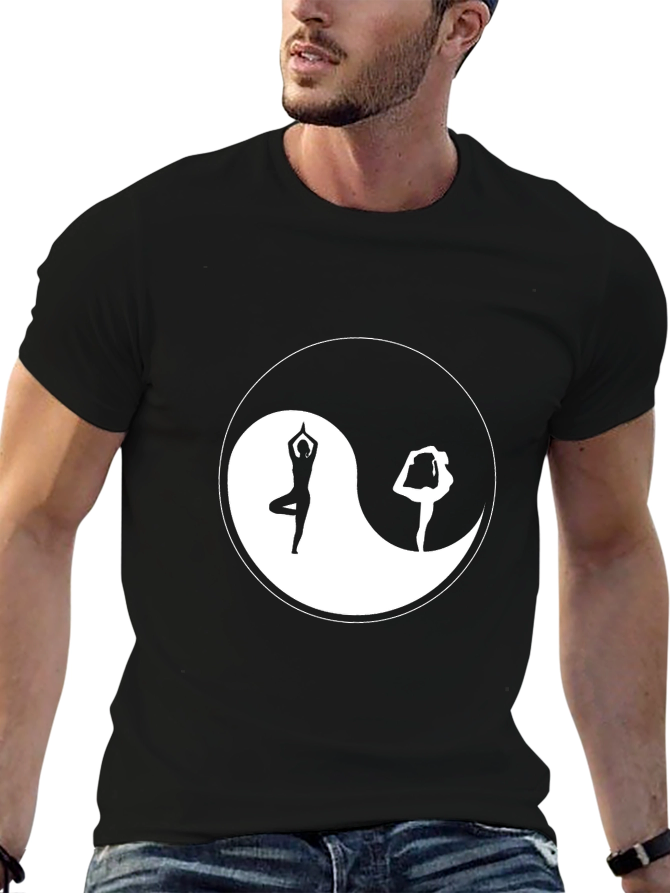 Yin Yang Yoga Graphic Black T-Shirt