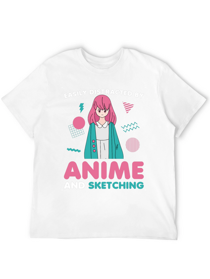 Easily Distracted By Anime Sketching T-Shirt