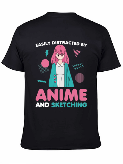Easily Distracted By Anime Sketching T-Shirt