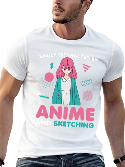 Easily Distracted By Anime Sketching T-Shirt
