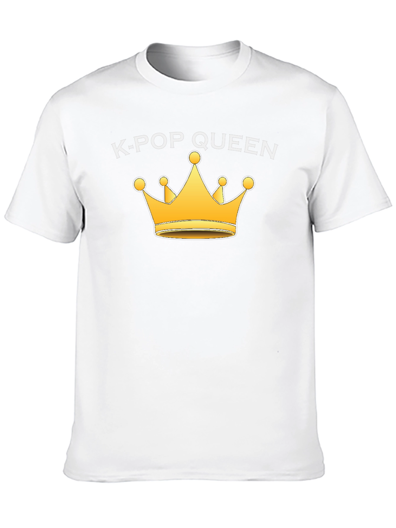 K-Pop Queen Black T-Shirt with Gold Crown