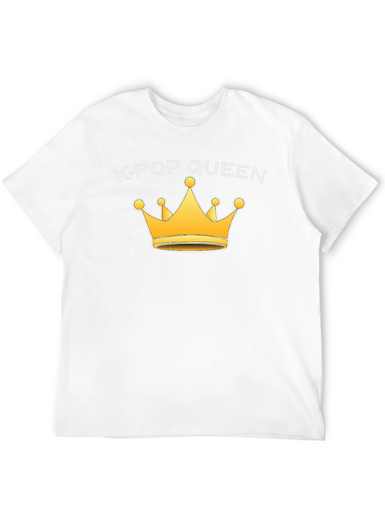K-Pop Queen Black T-Shirt with Gold Crown