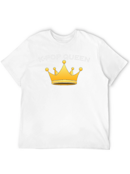 K-Pop Queen Black T-Shirt with Gold Crown