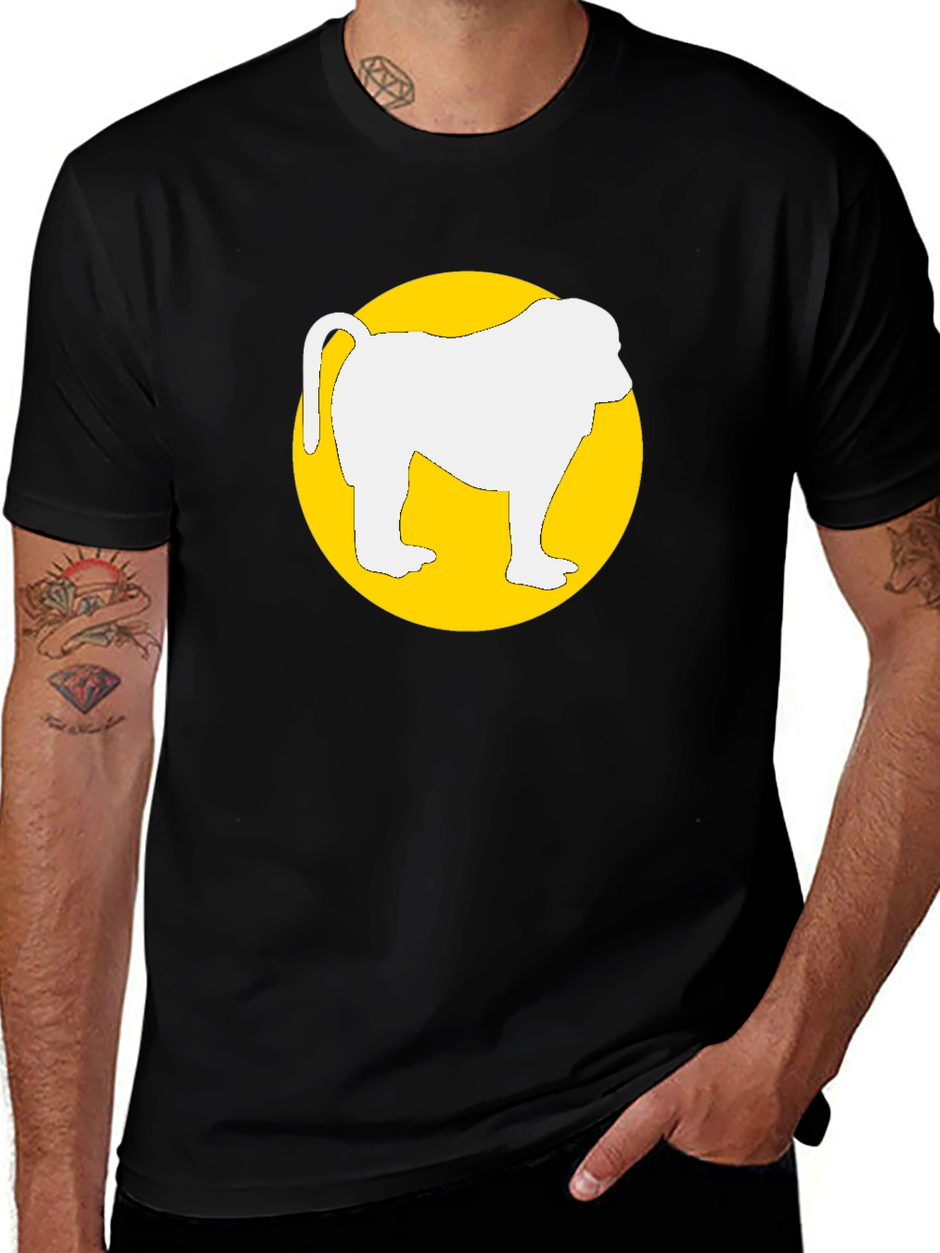 Monkey Graphic T-Shirt - Round Circle Design