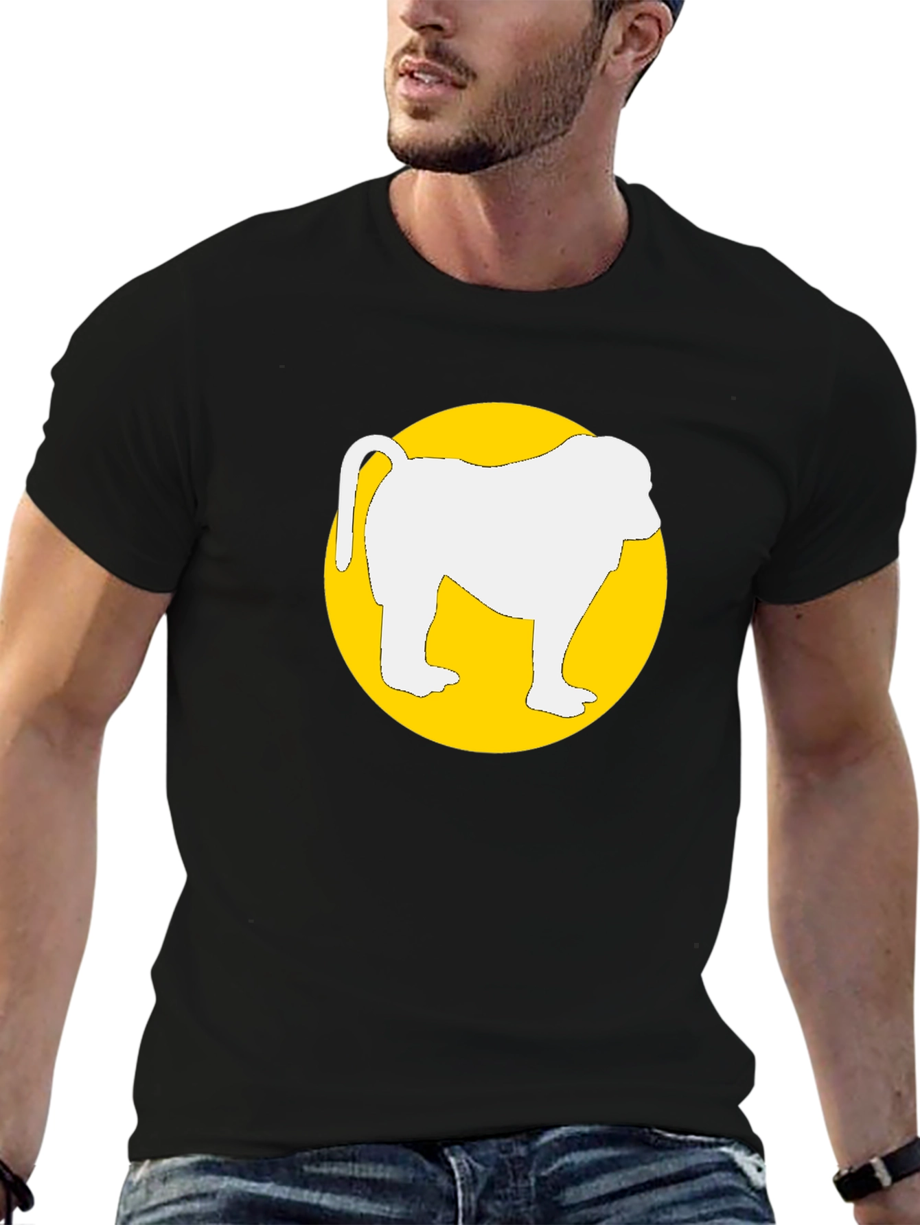 Monkey Graphic T-Shirt - Round Circle Design