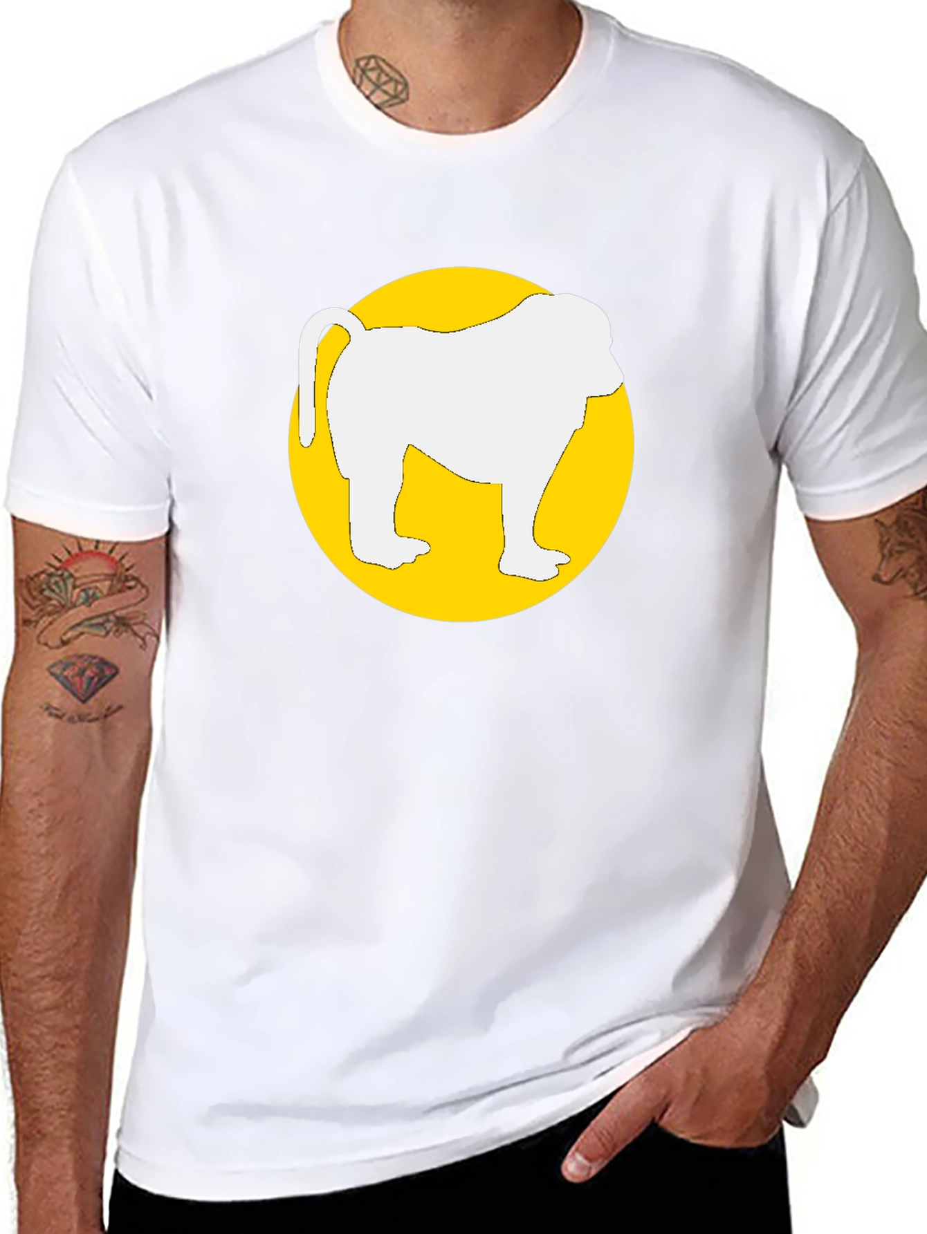 Monkey Graphic T-Shirt - Round Circle Design