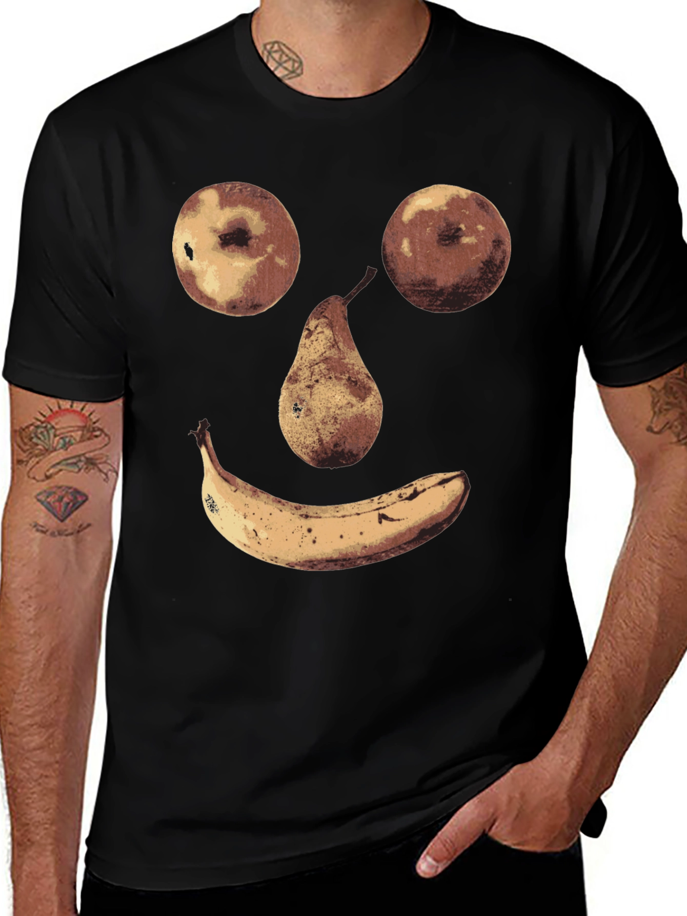 Fruit Face Graphic Tee - Unique Humor Shirt
