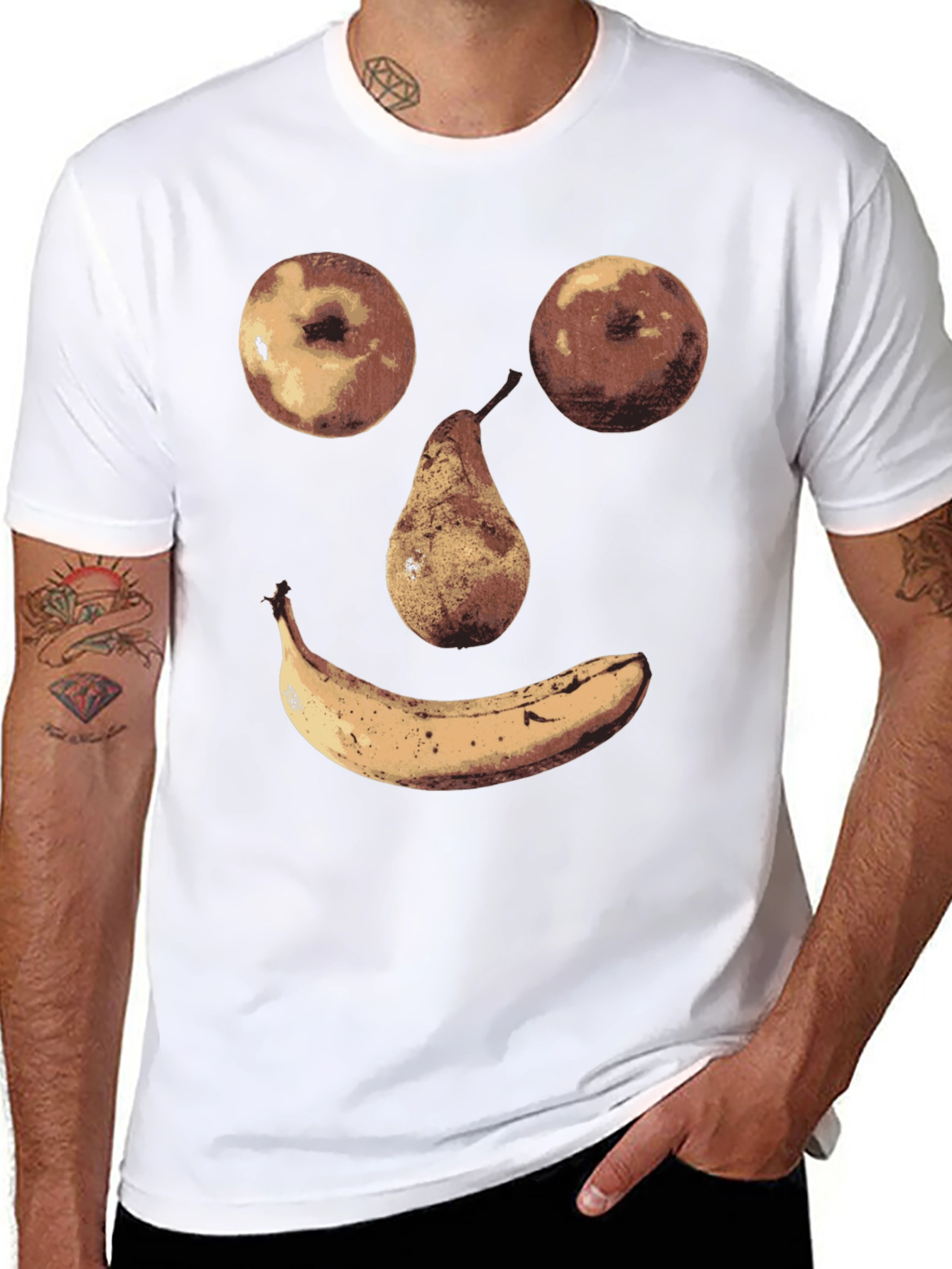 Fruit Face Graphic Tee - Unique Humor Shirt