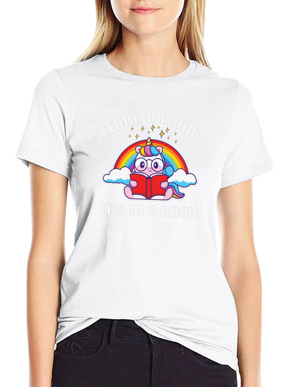 Unicorn Reading Book T-Shirt