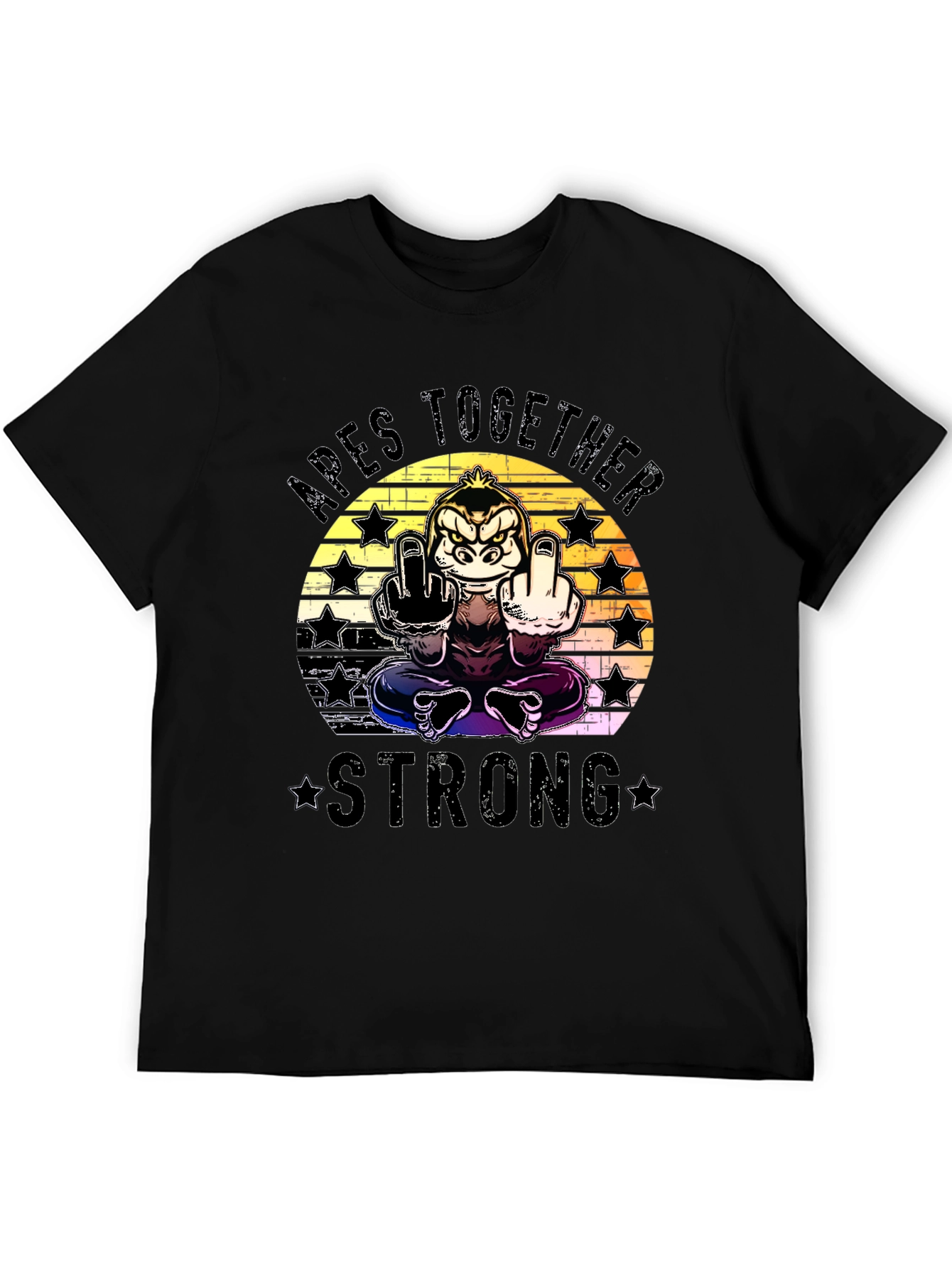 Apes Together Strong Graphic T-Shirt - Black