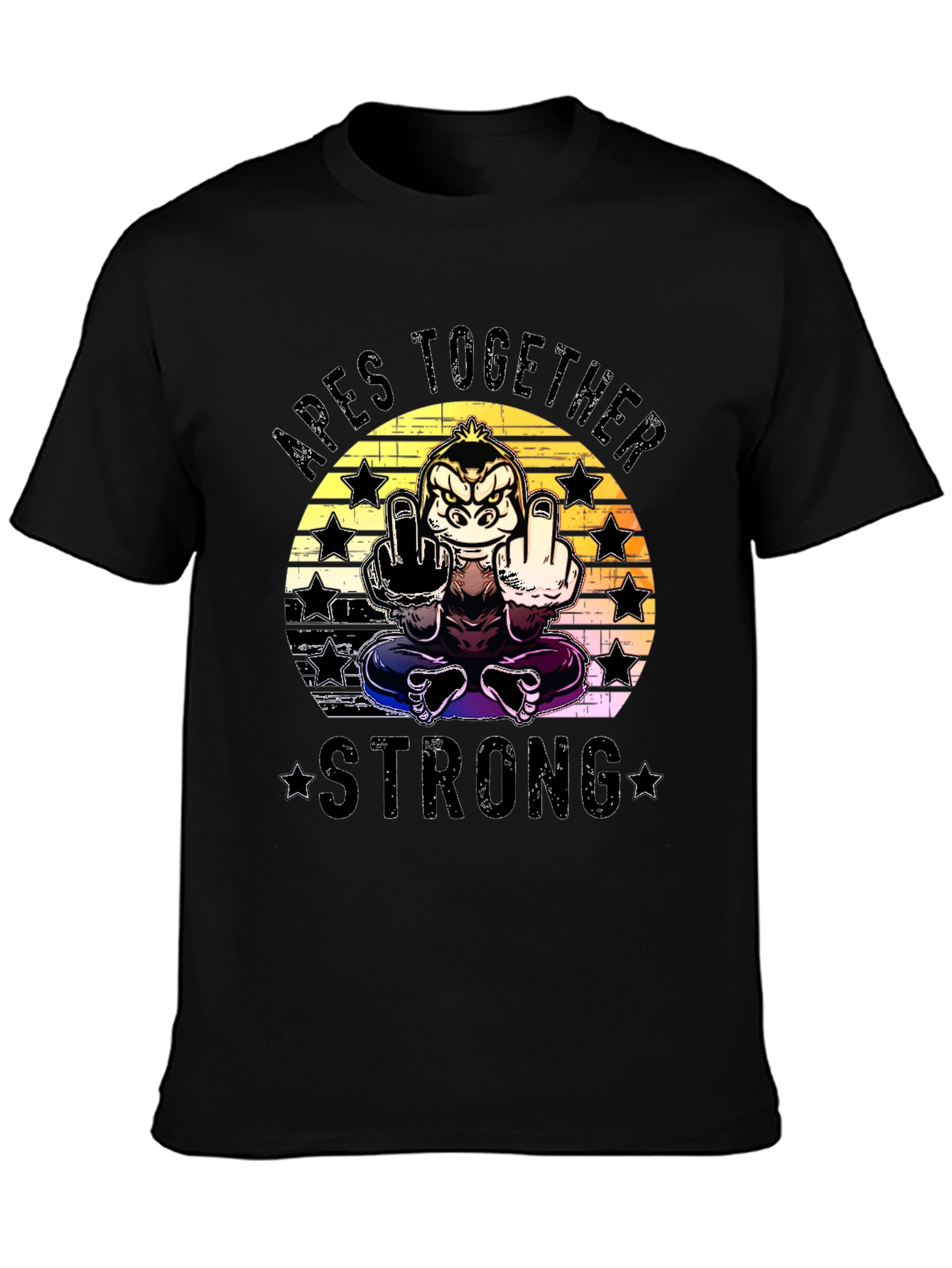 Apes Together Strong Graphic T-Shirt - Black