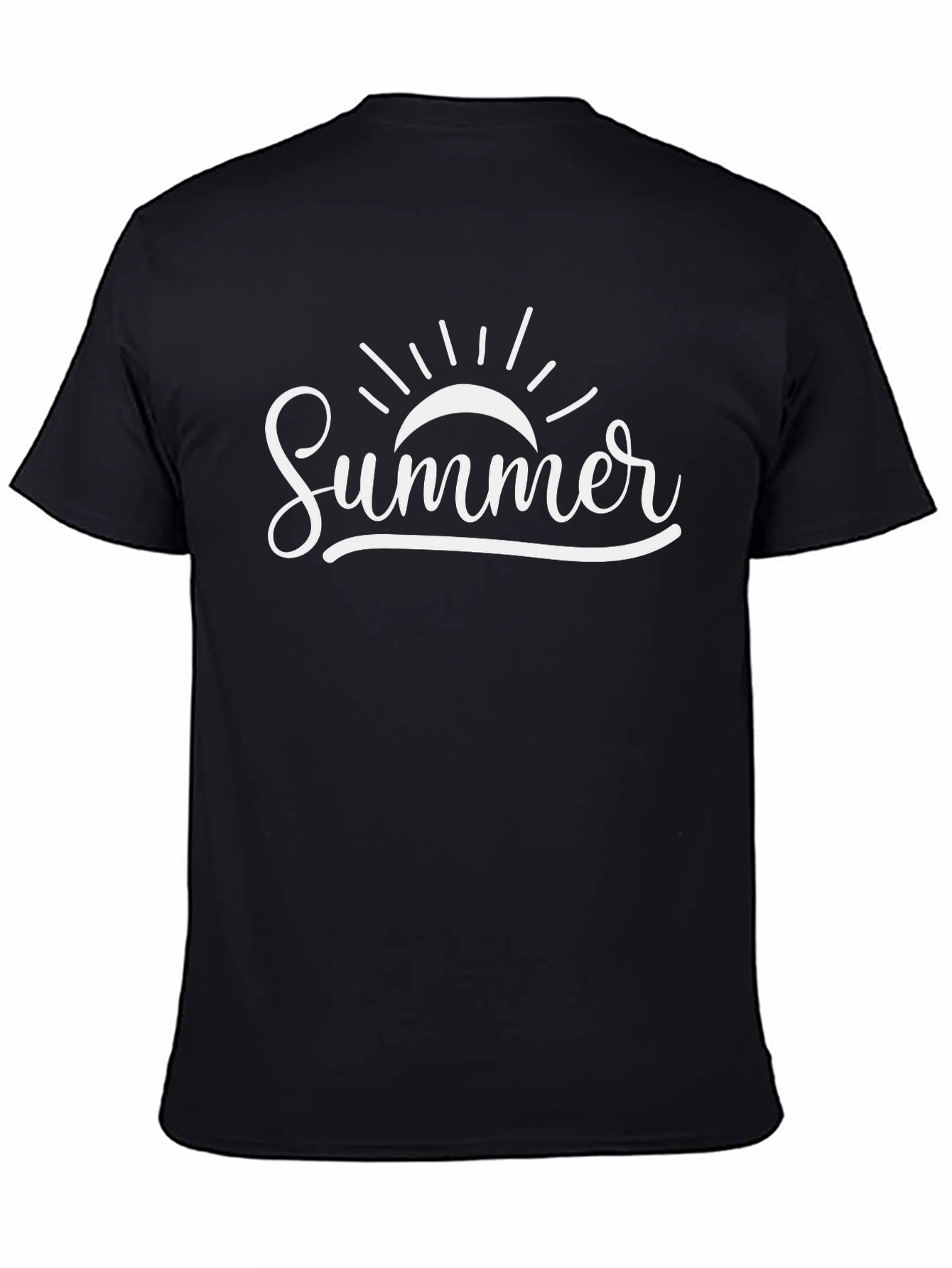 Summer Graphic Tee - Black Cotton T-Shirt