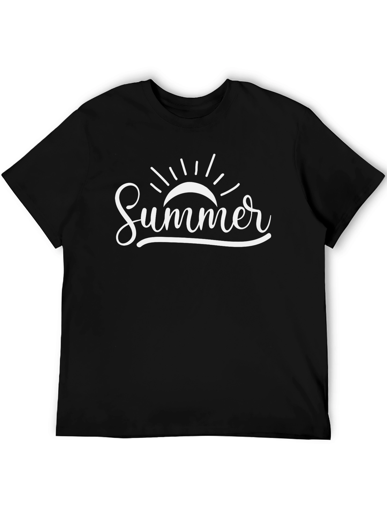 Summer Graphic Tee - Black Cotton T-Shirt