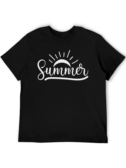 Summer Graphic Tee - Black Cotton T-Shirt
