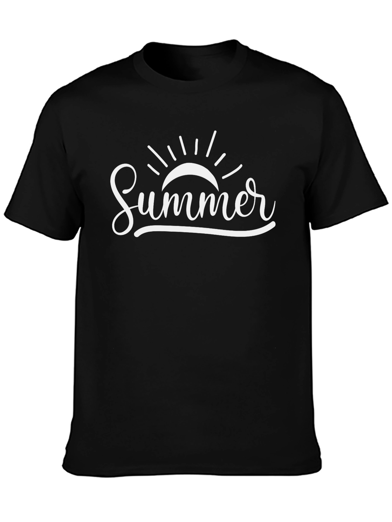 Summer Graphic Tee - Black Cotton T-Shirt