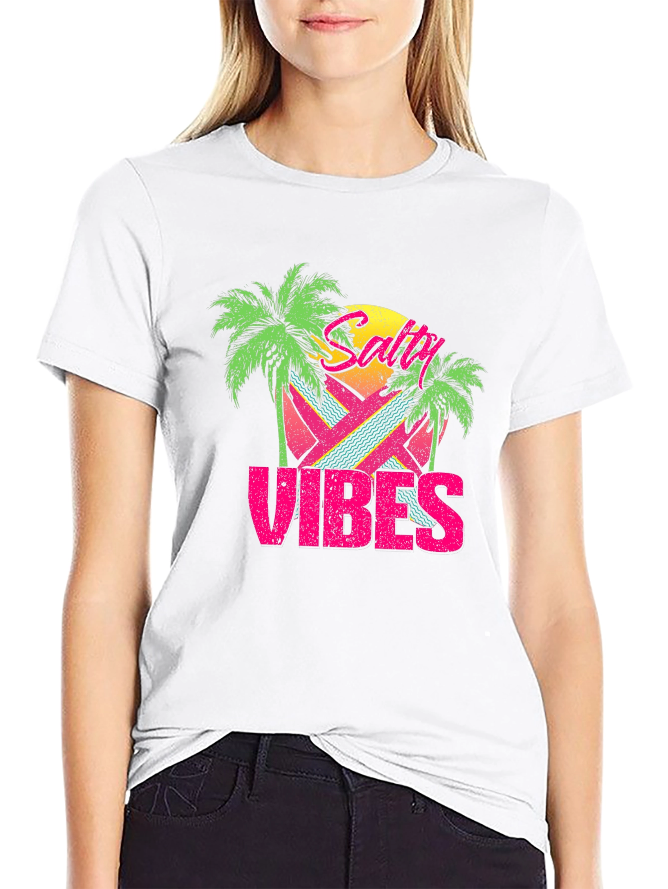 Salty Vibes Retro Graphic T-Shirt