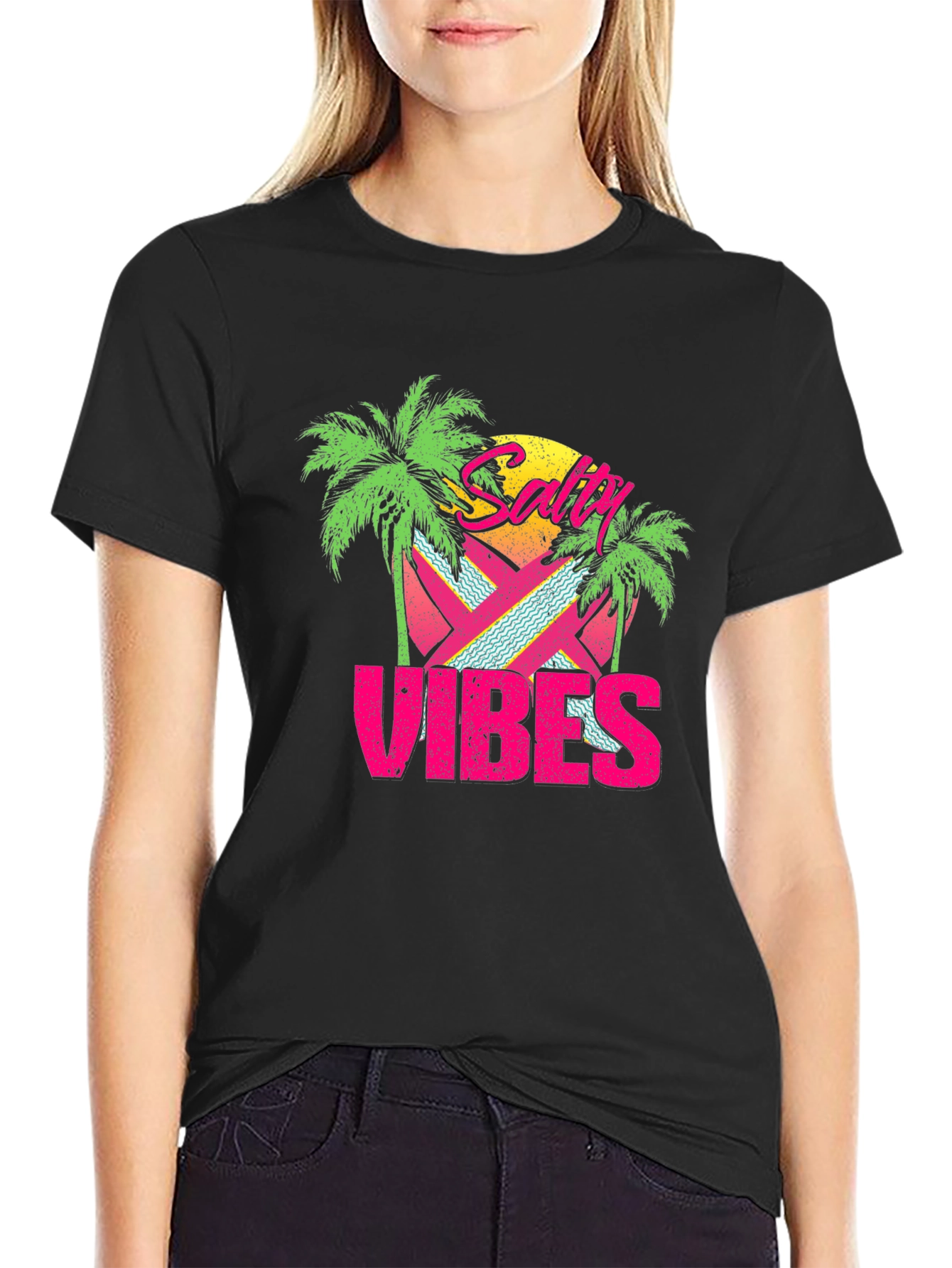 Salty Vibes Retro Graphic T-Shirt