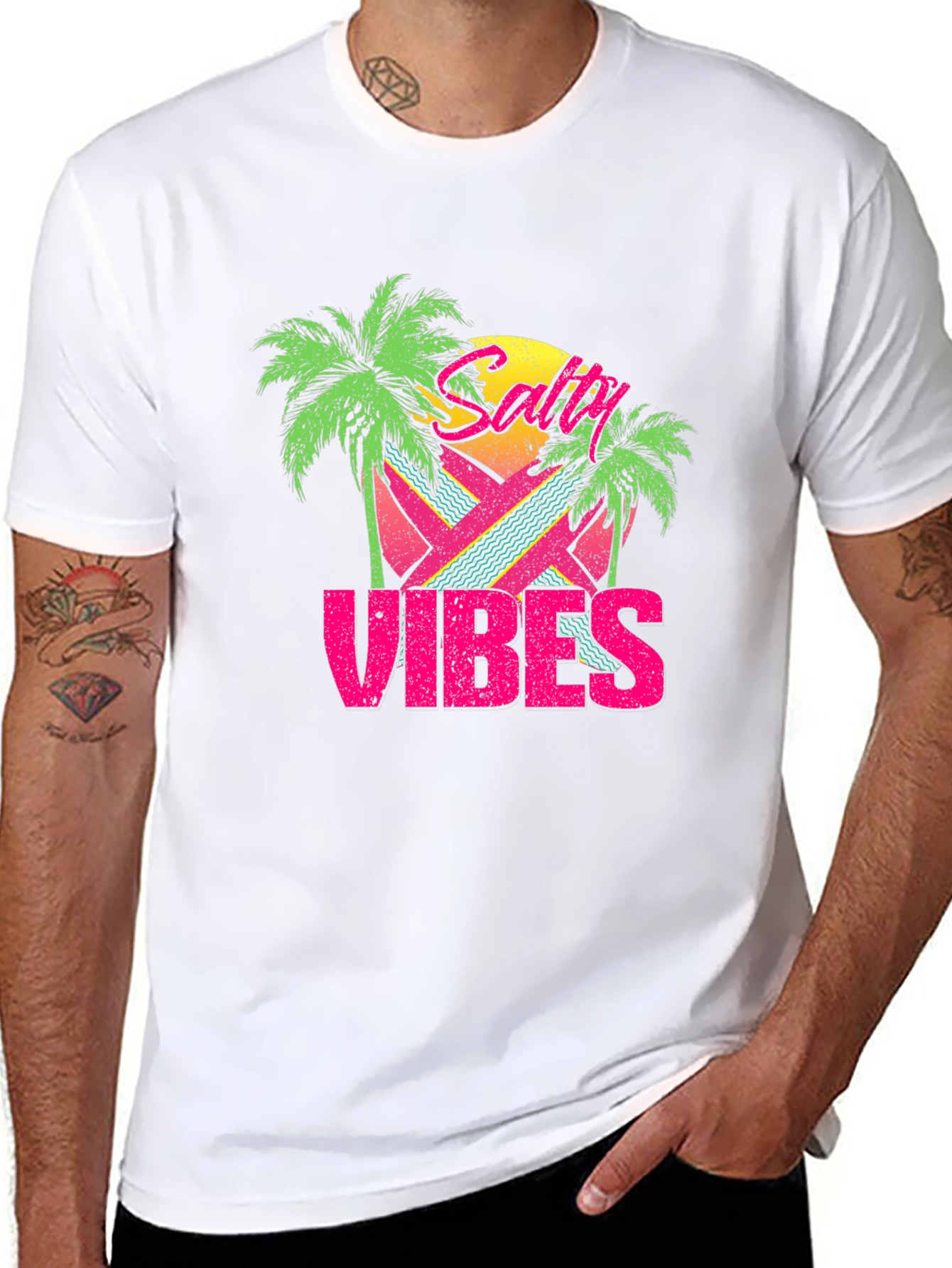 Salty Vibes Retro Graphic T-Shirt