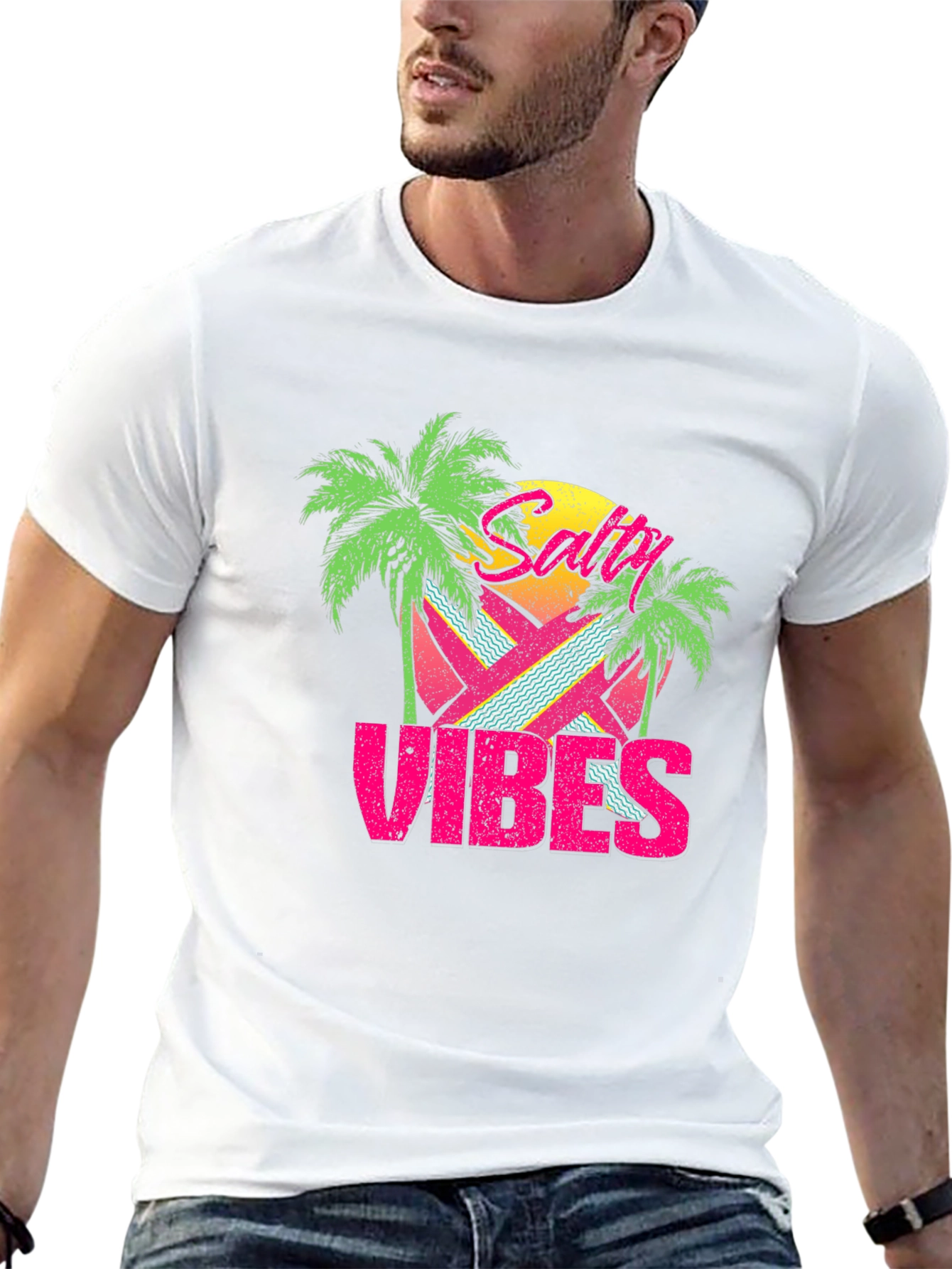 Salty Vibes Retro Graphic T-Shirt