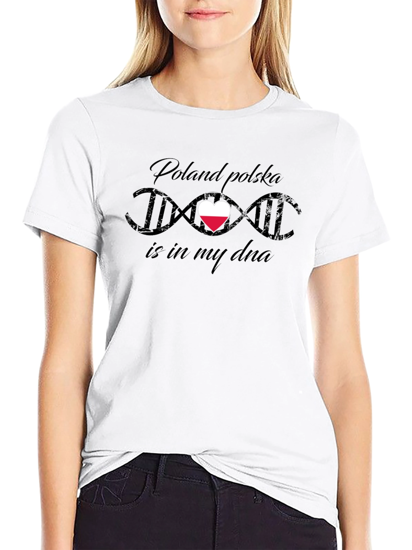 Poland Polska DNA Heart T-Shirt