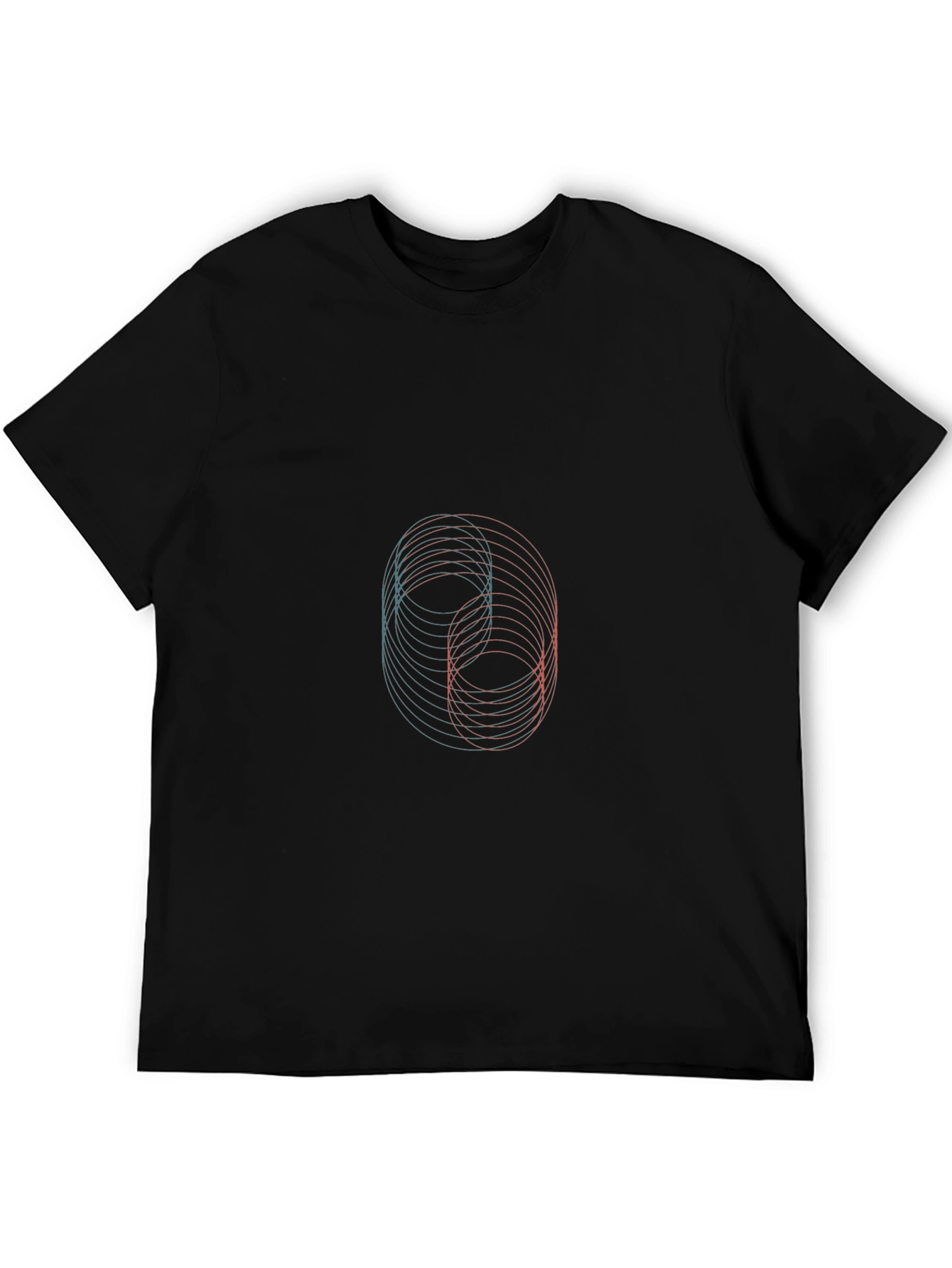 Abstract Circle Graphic Black T-Shirt