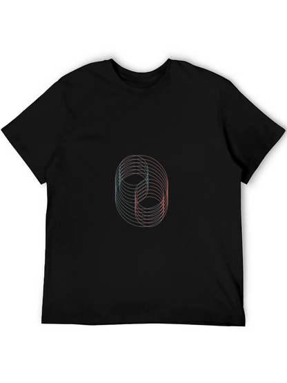 Abstract Circle Graphic Black T-Shirt