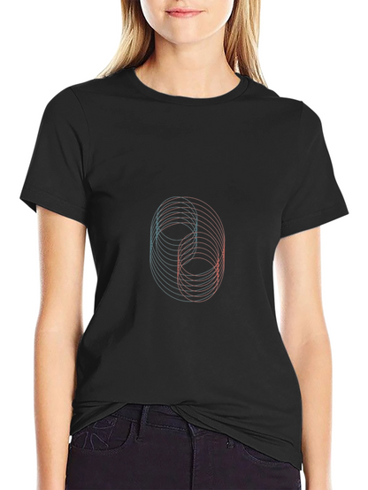 Abstract Circle Graphic Black T-Shirt