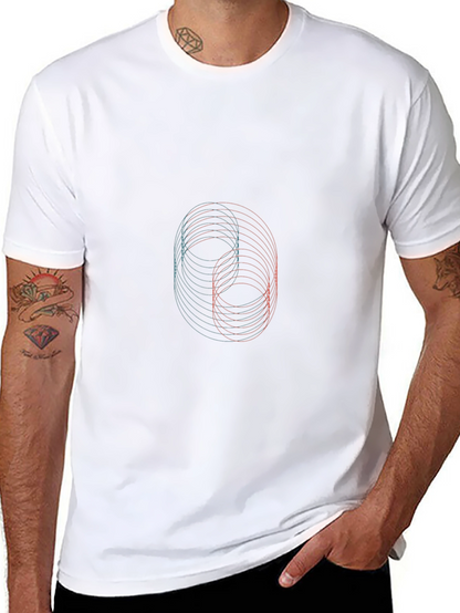 Abstract Circle Graphic Black T-Shirt