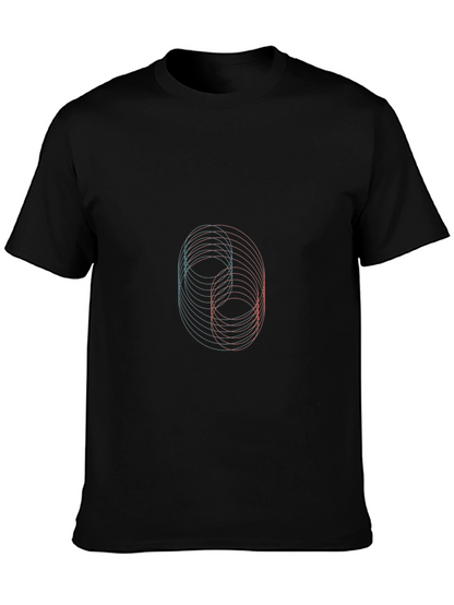 Abstract Circle Graphic Black T-Shirt