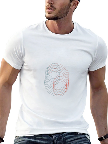 Abstract Circle Graphic Black T-Shirt