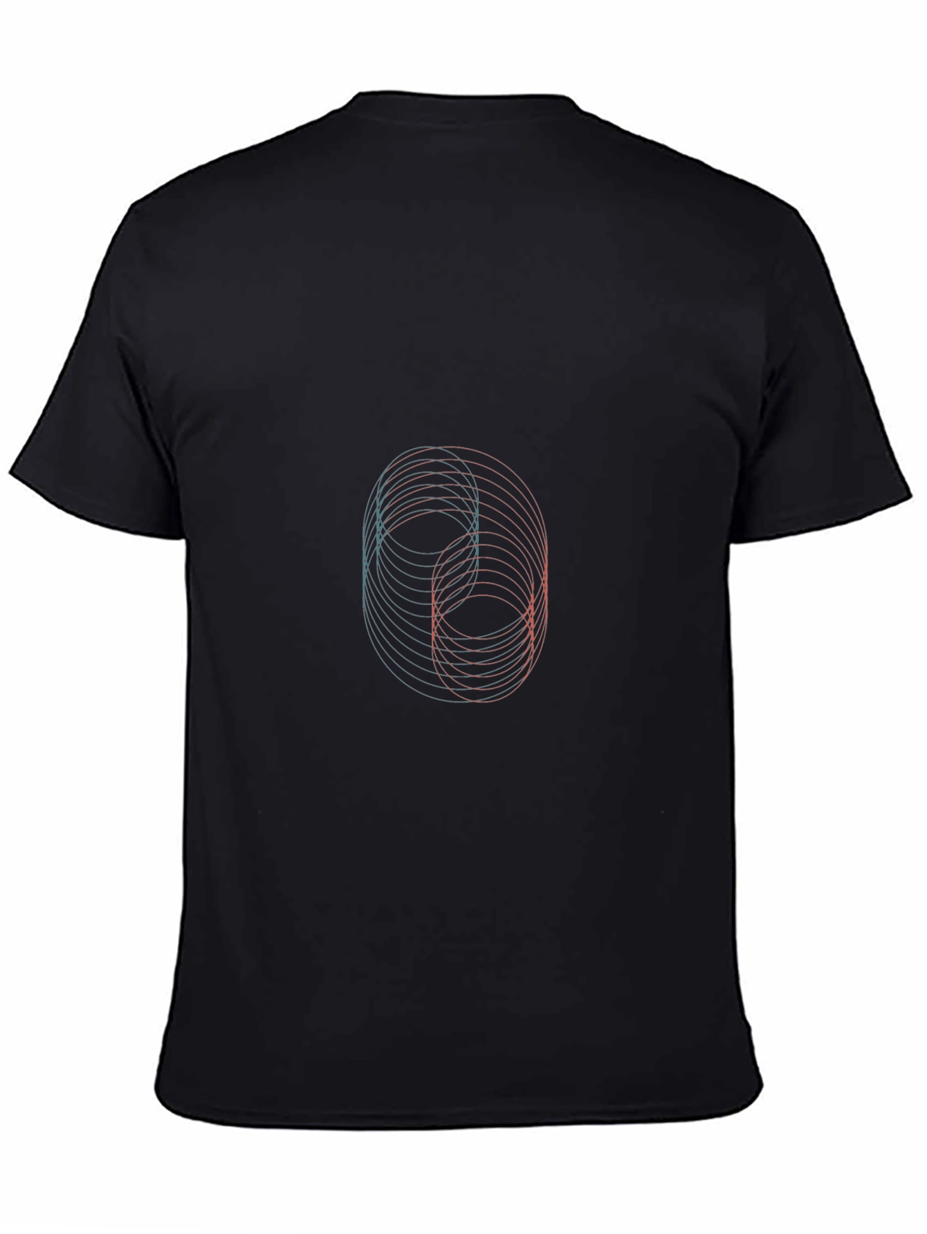 Abstract Circle Graphic Black T-Shirt