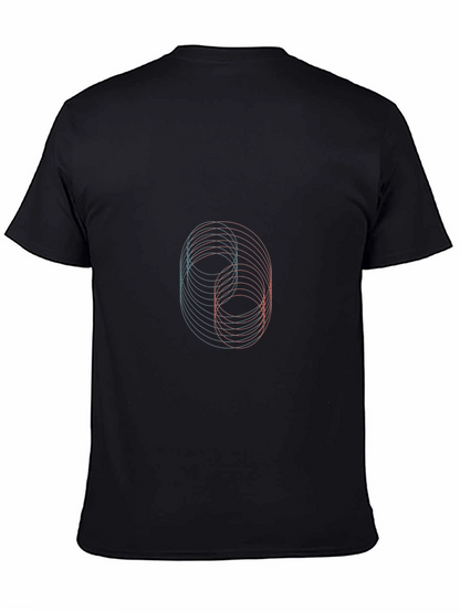 Abstract Circle Graphic Black T-Shirt