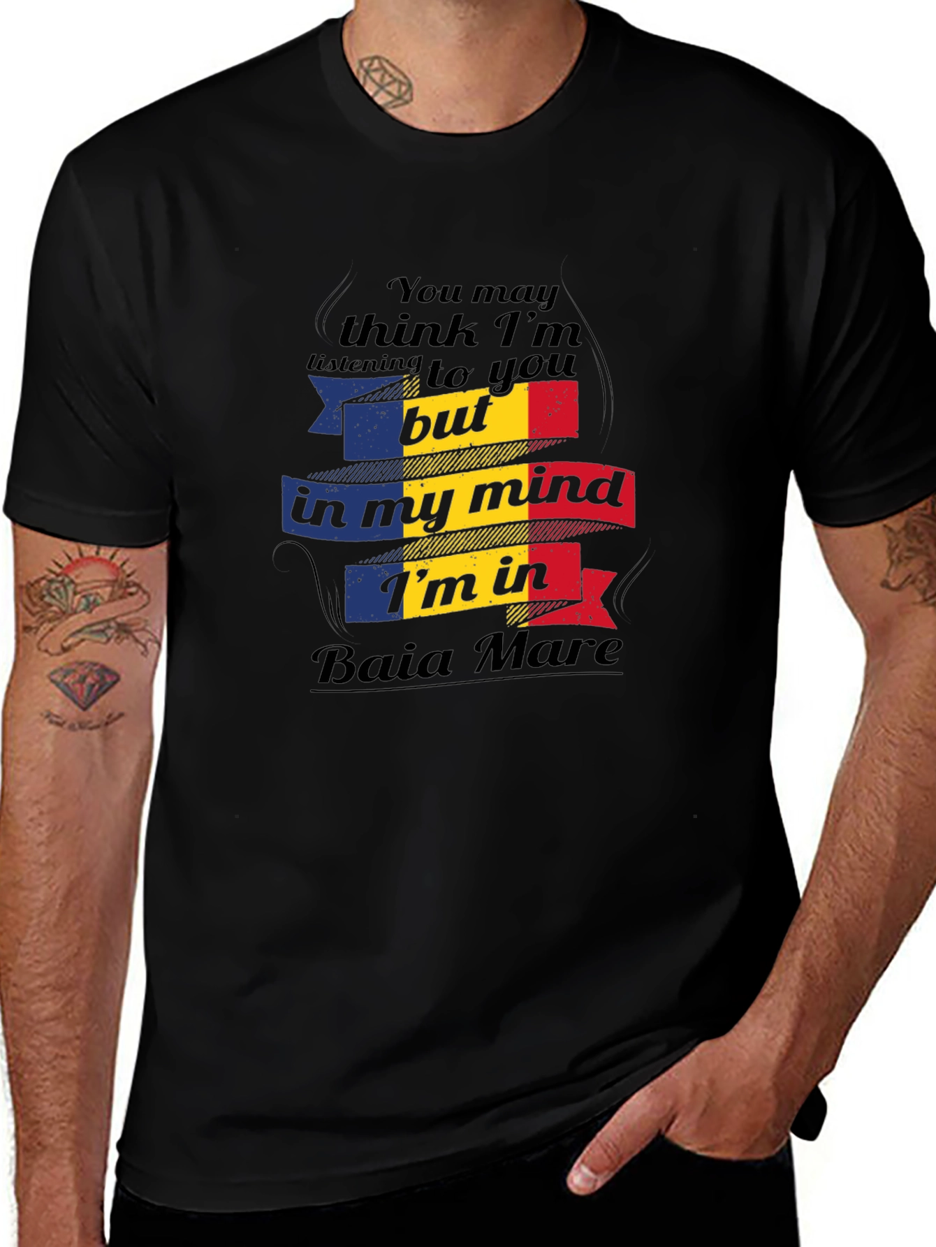 Baia Mare Mind T-Shirt - Black Cotton Tee