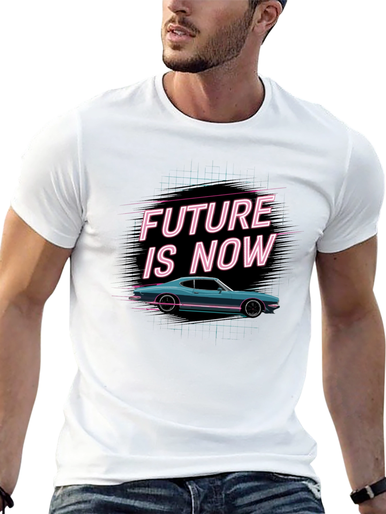 Retro Future is Now Car Graphic Tee