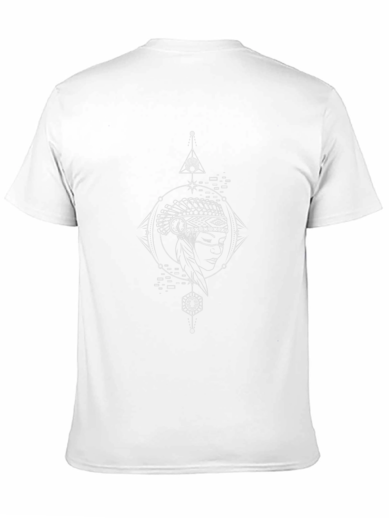 Geometric Headdress Graphic Black T-Shirt