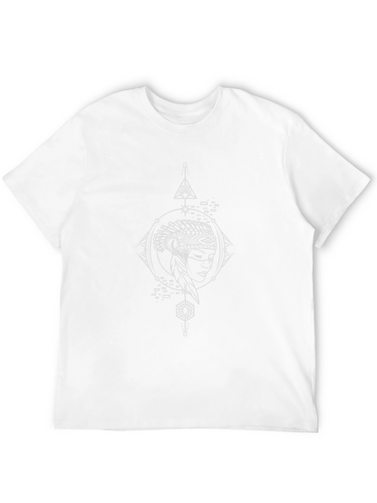 Geometric Headdress Graphic Black T-Shirt
