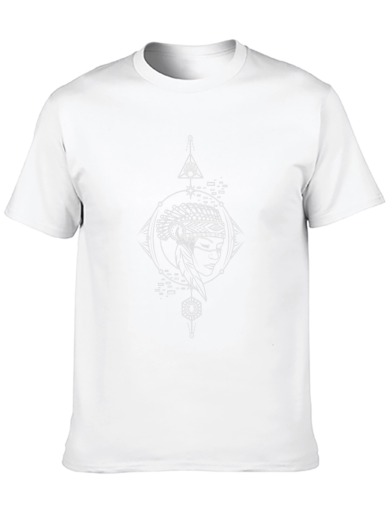 Geometric Headdress Graphic Black T-Shirt